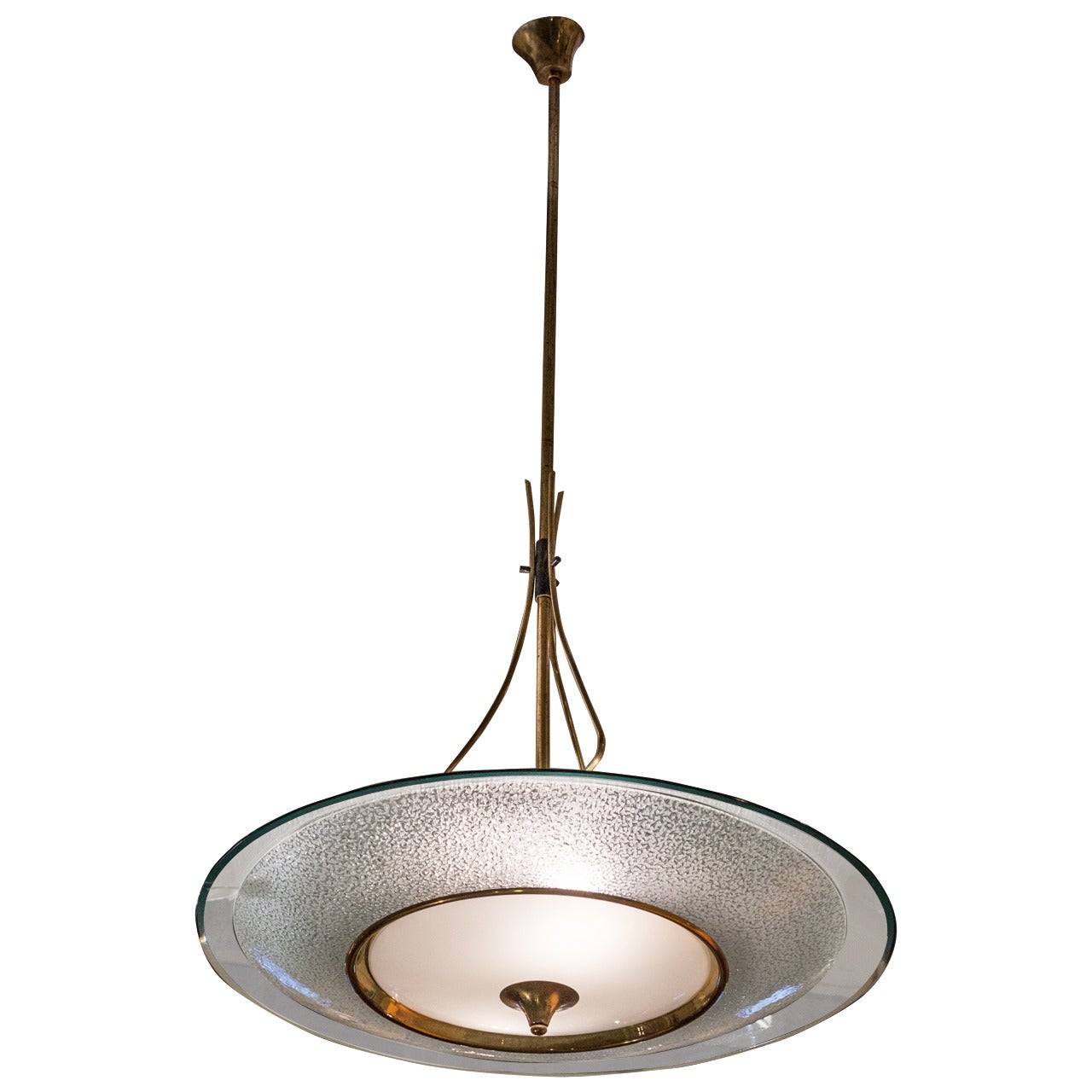 Amazing Mid-Century Modern Light Fixture in the Style of Fontana Arte