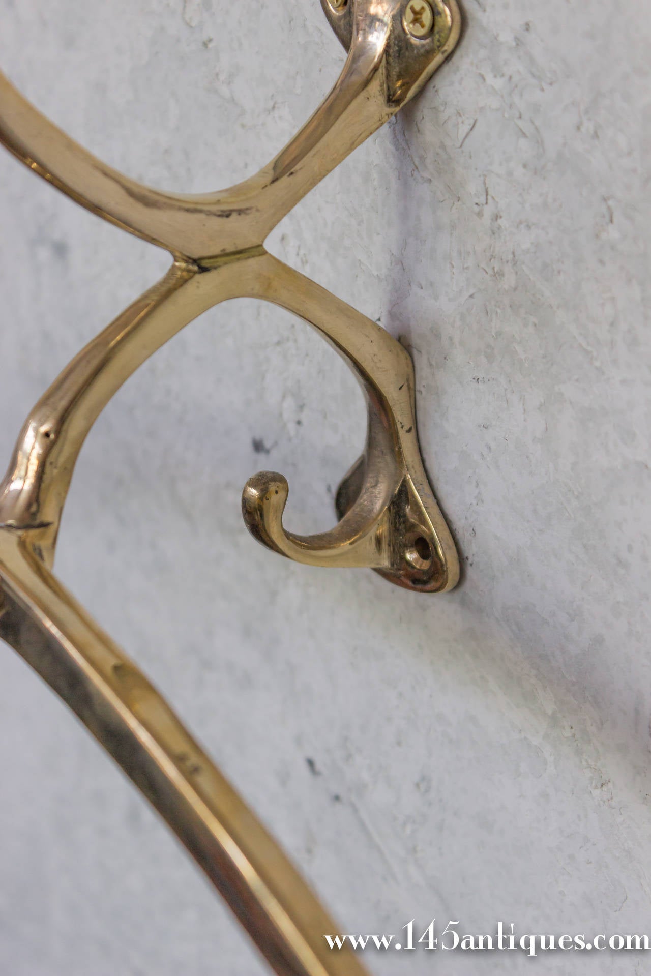 Pair Elegant Brass Hat and Coat Hooks 3