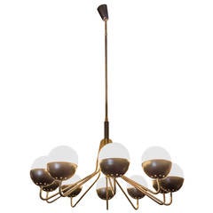 Large Ten-Arm Chandelier by Stilnovo