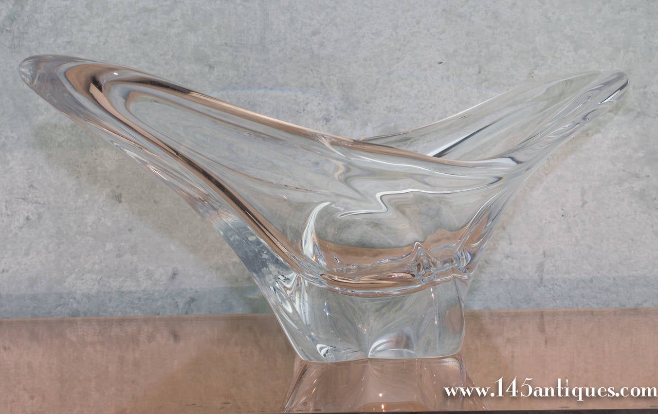 French Crystal Bowl by Vannes In Excellent Condition In Buchanan, NY