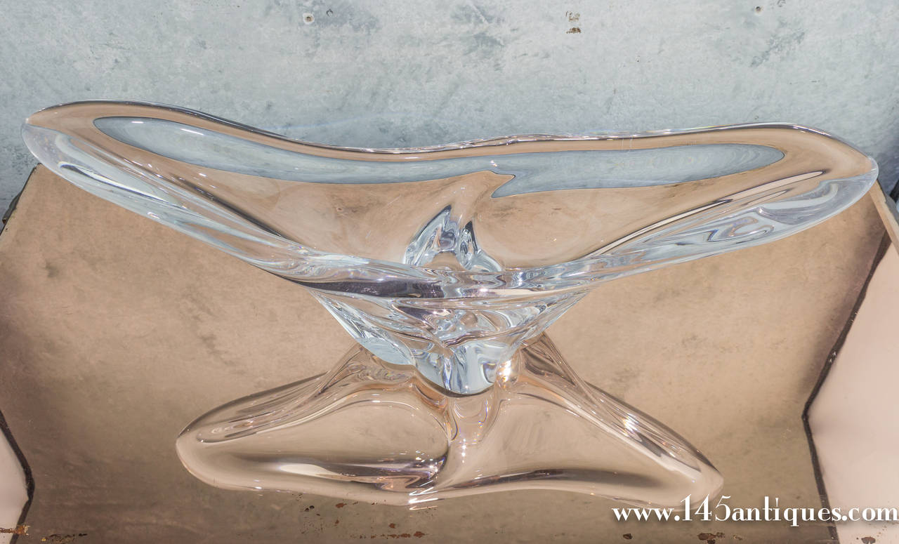 Mid-20th Century French Crystal Bowl by Vannes