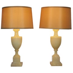 Vintage Pair of Alabaster Lamps