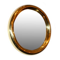 Round Brass Frame Mirror