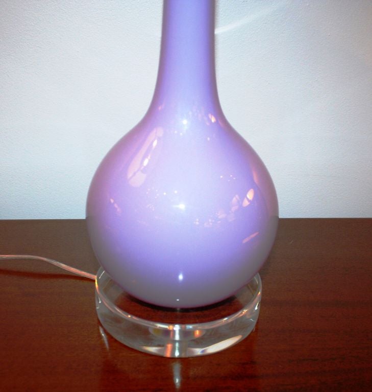 Pair of Lilac Murano lamps