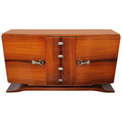 French 1940's Rosewood Sideboard with Nickel Hardware