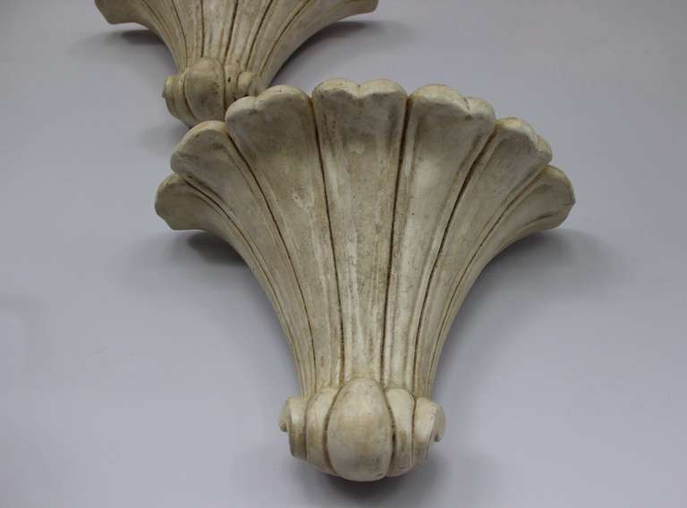 Pair of Art Deco Style Plaster Sconces In Good Condition In Buchanan, NY