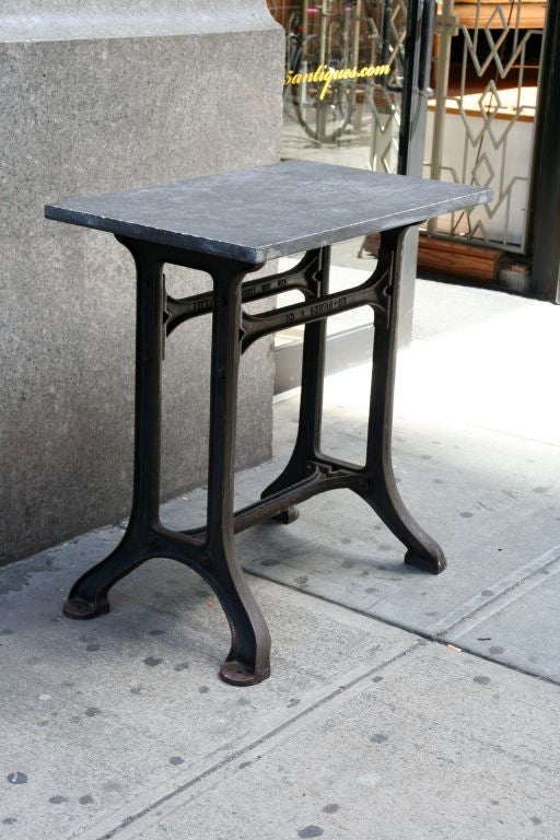 20th Century French Industrial Table with Marble Top