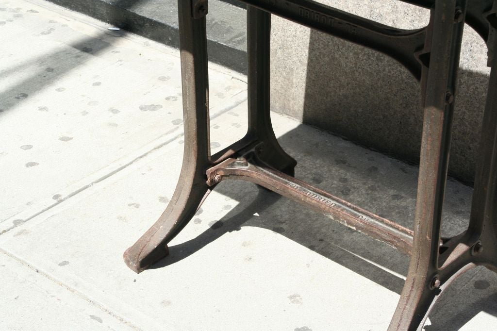 French Industrial Table with Marble Top 4