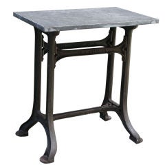 French Industrial Table with Marble Top