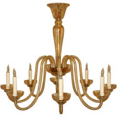 Champagne Colored 8-Armed Murano Chandelier