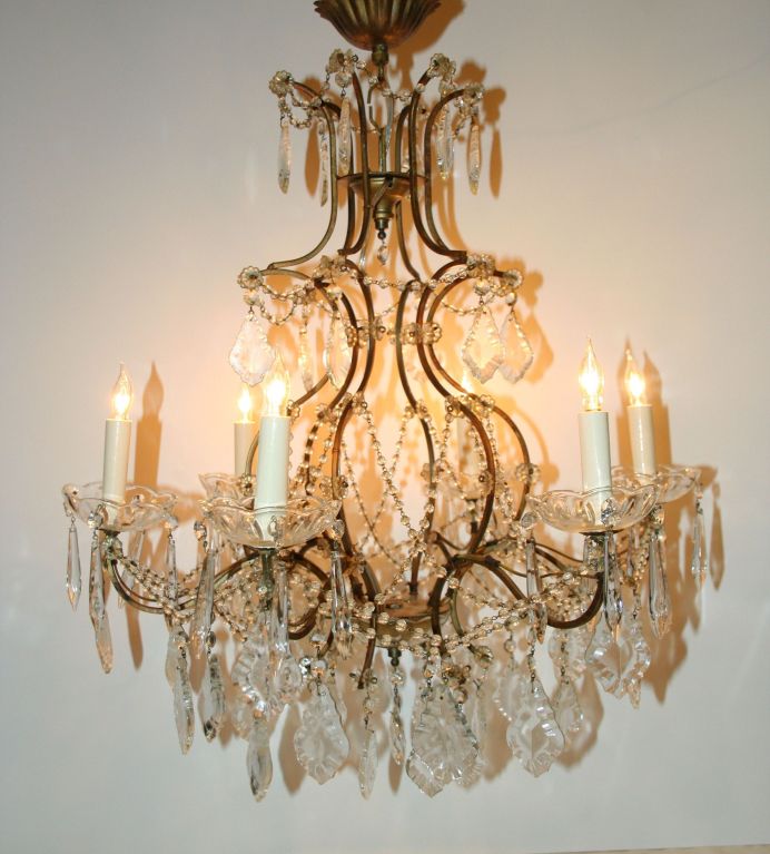 French Crystal Chandelier In Excellent Condition In Buchanan, NY