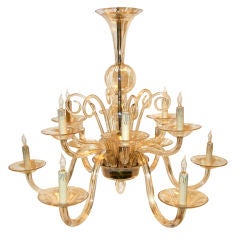 2 Tiered Champagne Colored Murano Chandelier