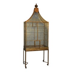 Antique French Early 20th C Bird Cage