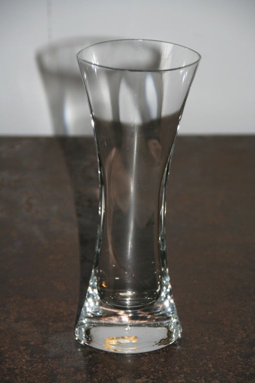 Small French Mid Century Clear Glass Vase For Sale 2
