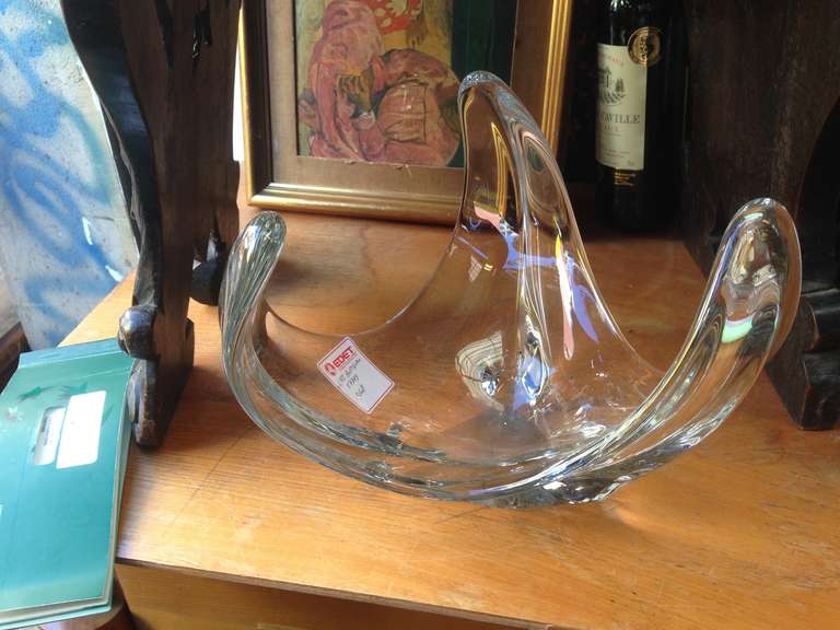 French Mid Century Vannes Crystal Bowl For Sale 5