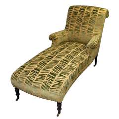 Antique 19th c. Scrolled Back Chaise Lounge on Castors