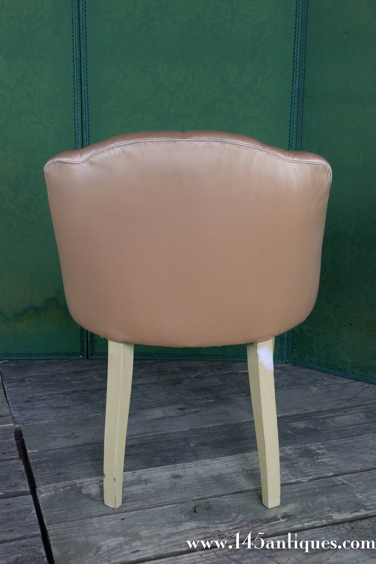20th Century French Tufted Back Vanity Stool 1