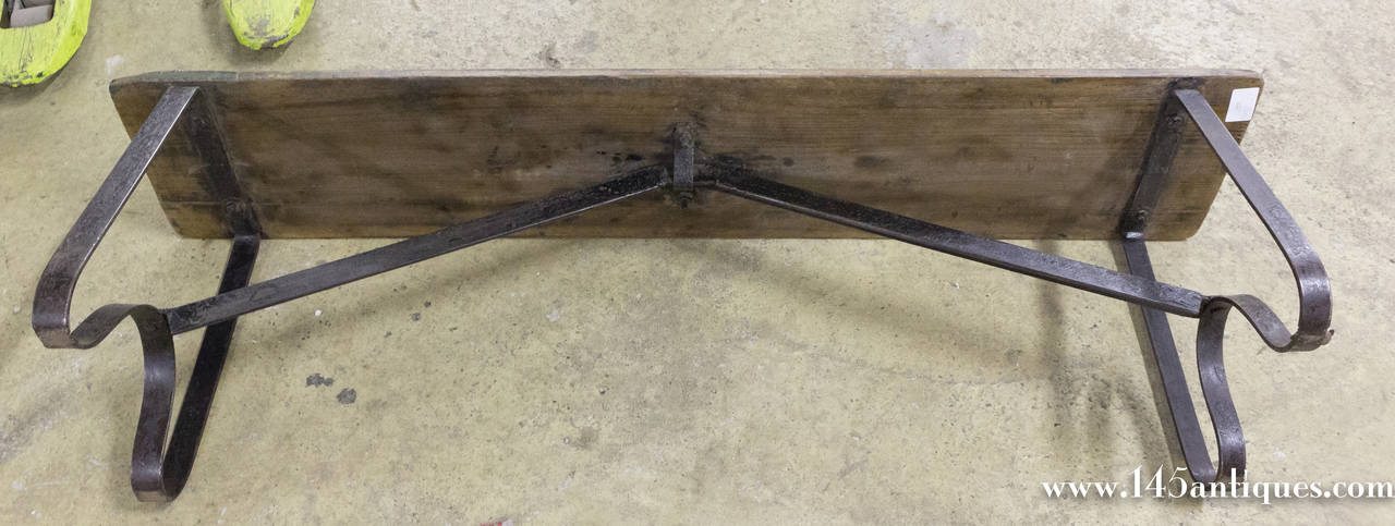 Small Iron and Wood Bench 1