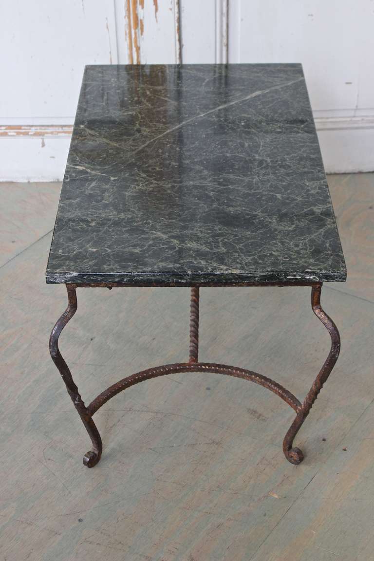 marble and iron coffee table