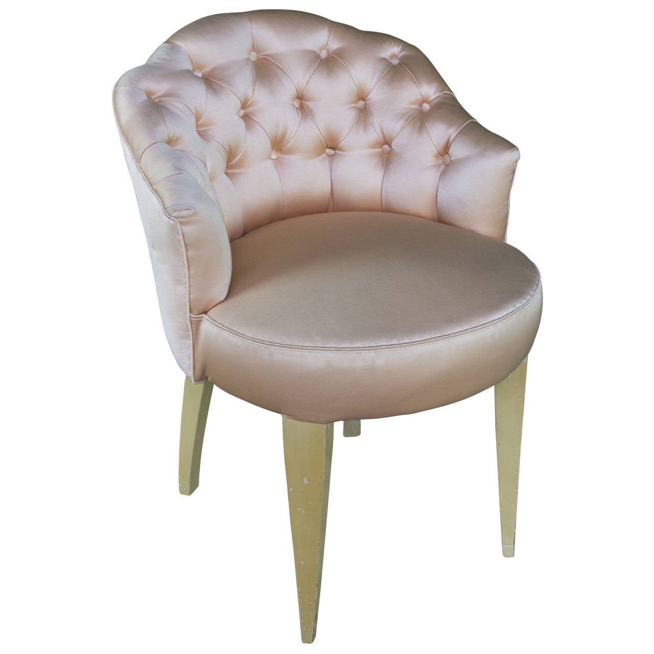 20th Century French Tufted Back Vanity Stool at 1stDibs