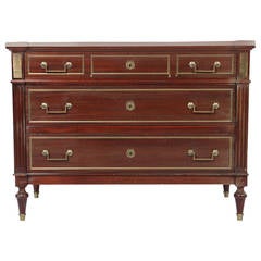 French 1940s Neoclassical Style Mahogany Commode