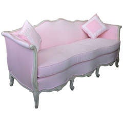 French Louis XV Style Pink Sofa