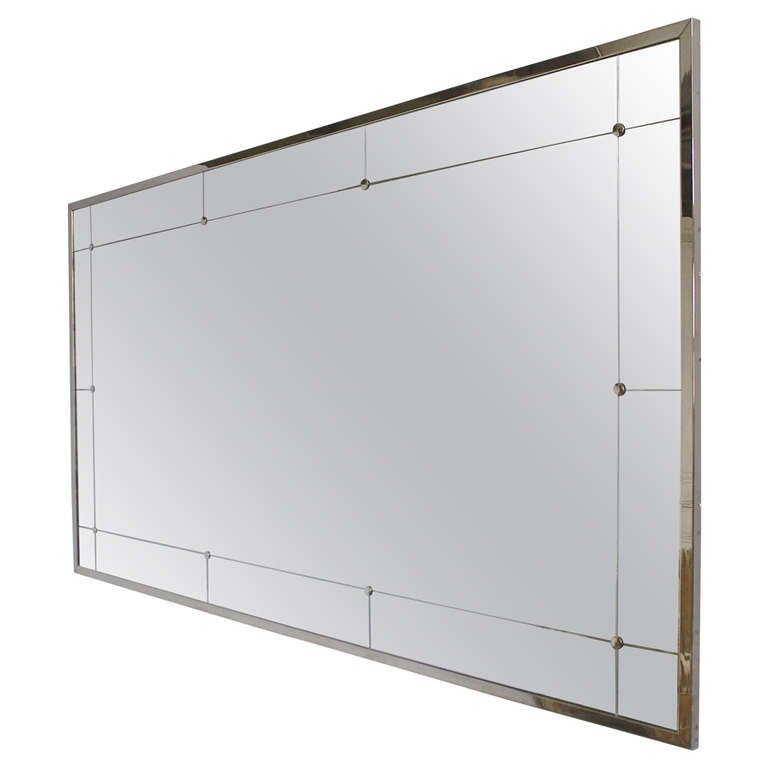 Large Rectangular Wall Mirror large modern rectangular mirror with nickel-plated metal frame at Large Rectangular Wall Mirror large modern rectangular mirror with nickel-plated metal frame at