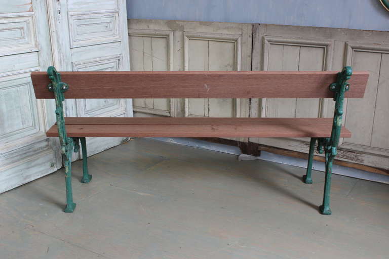 French Garden Bench with Mahogany Wood 1