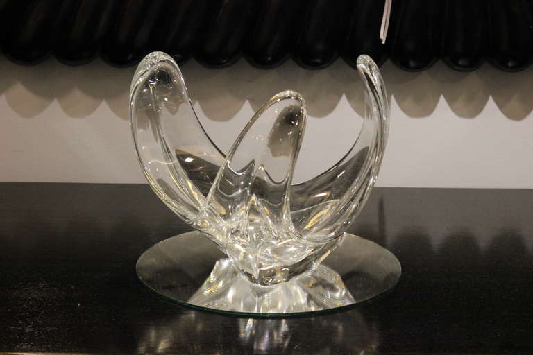 Mid-Century Modern French Mid Century Vannes Crystal Bowl For Sale