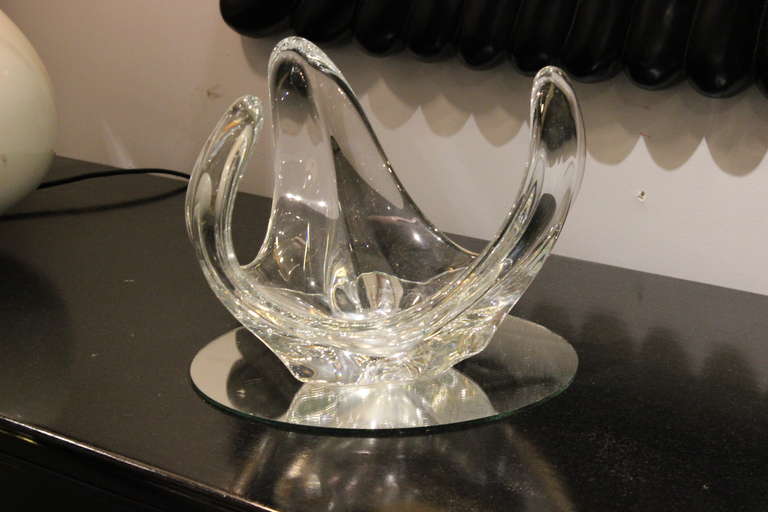 French Mid Century Vannes Crystal Bowl For Sale 2