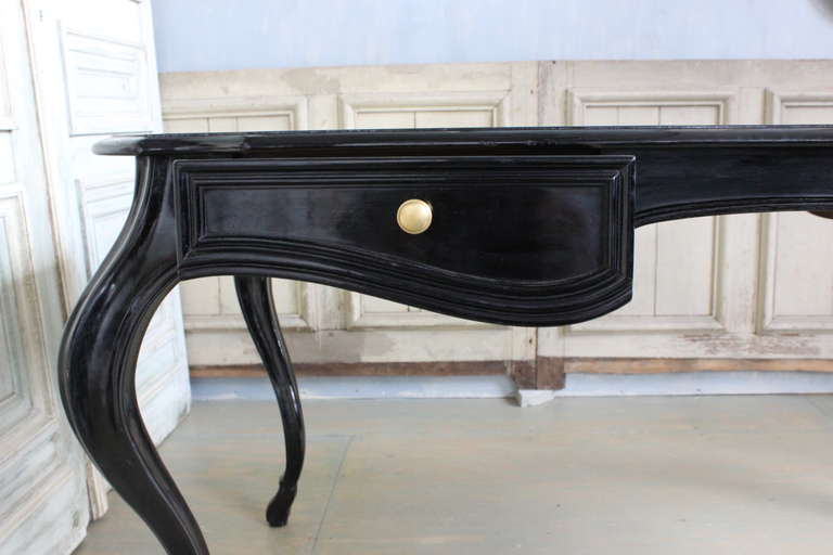American Handsome Black Lacquered Writing Desk
