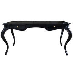 Handsome Black Lacquered Writing Desk
