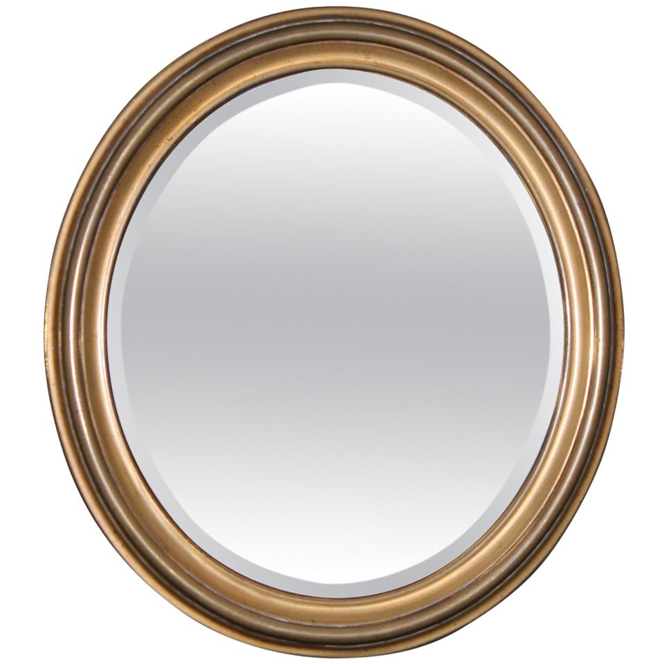 Small Oval Brass Framed  Mirror