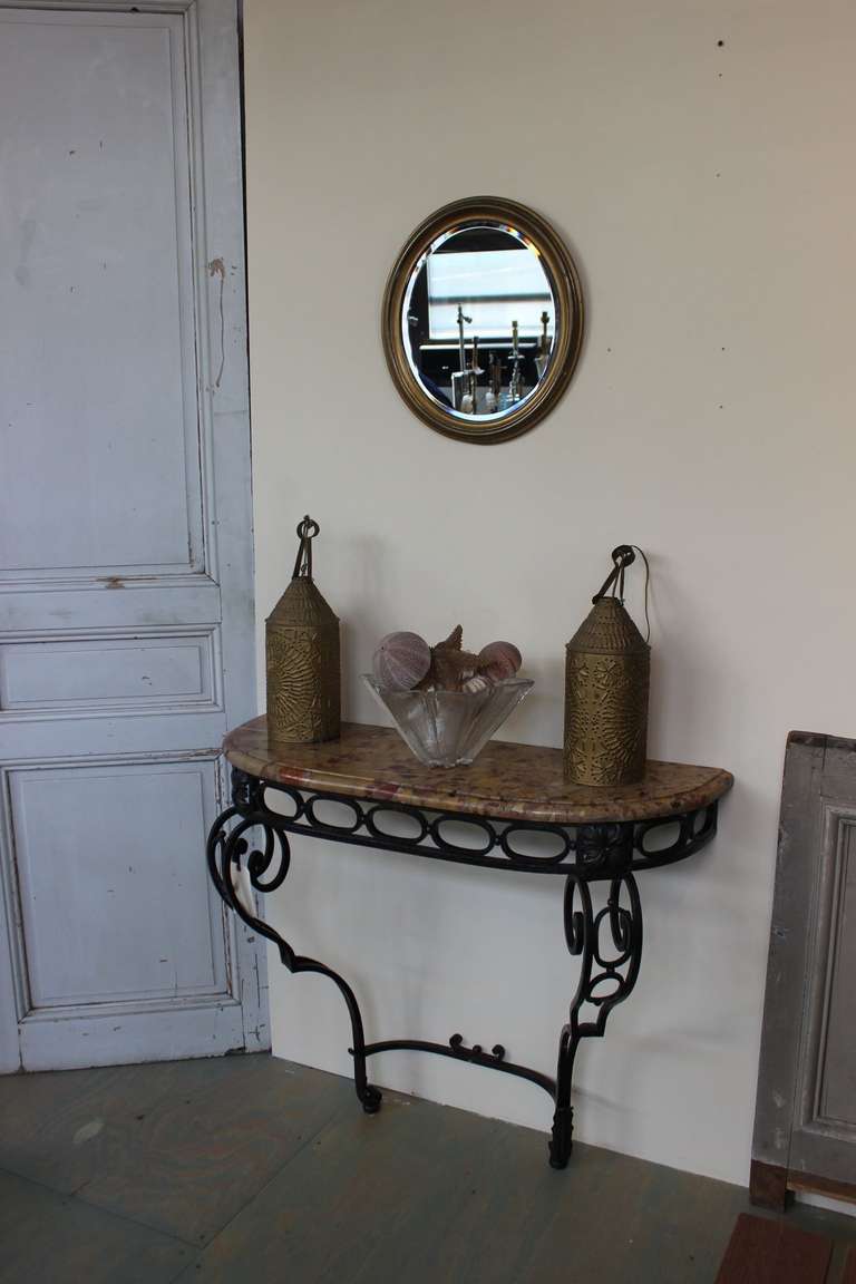 Small Oval Brass Framed  Mirror 3