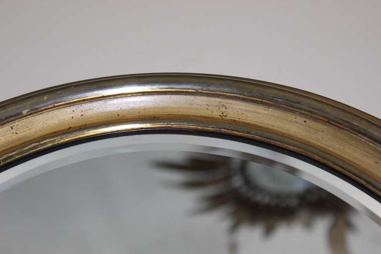 Small Oval Brass Framed  Mirror 1