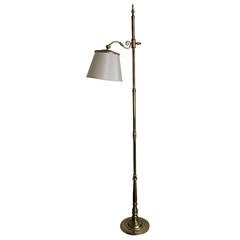 French, 1940s Brass Adjustable Reading Floor Lamp