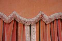 Pair of Pink Velvet Drapes with Valance