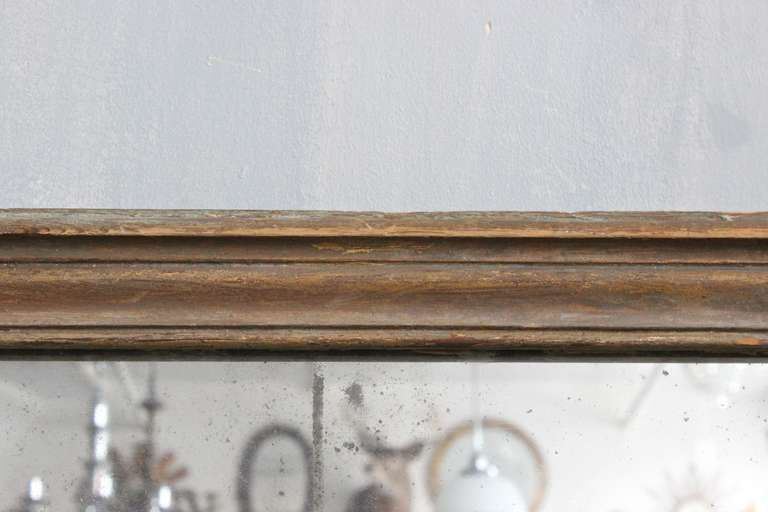Glass French 19th Century Mercury Mirror with a Wooden Back