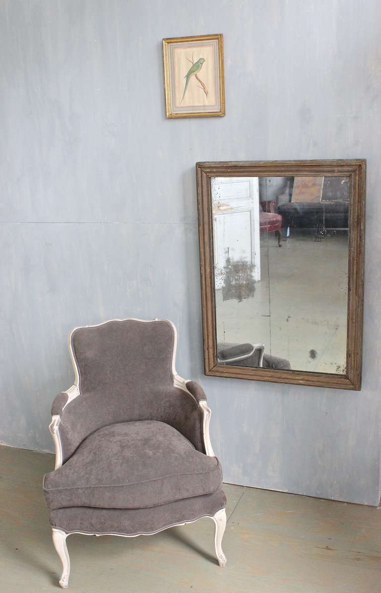 French 19th Century Mercury Mirror with a Wooden Back 2