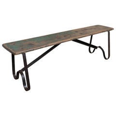 Small Iron and Wood Bench