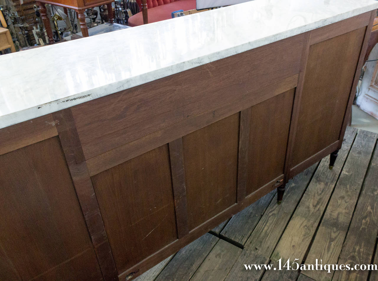 French Louis XVI Style Ebonized Sideboard with White Marble 5