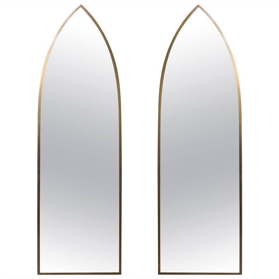 Pair of Mid-Century Modern Arched Mirrors