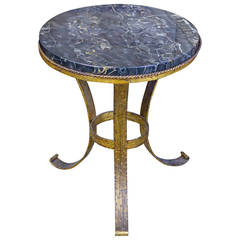 Round Spanish Coffee Table with Marble Top