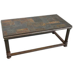 Unusual French Stone and Iron Coffee Table