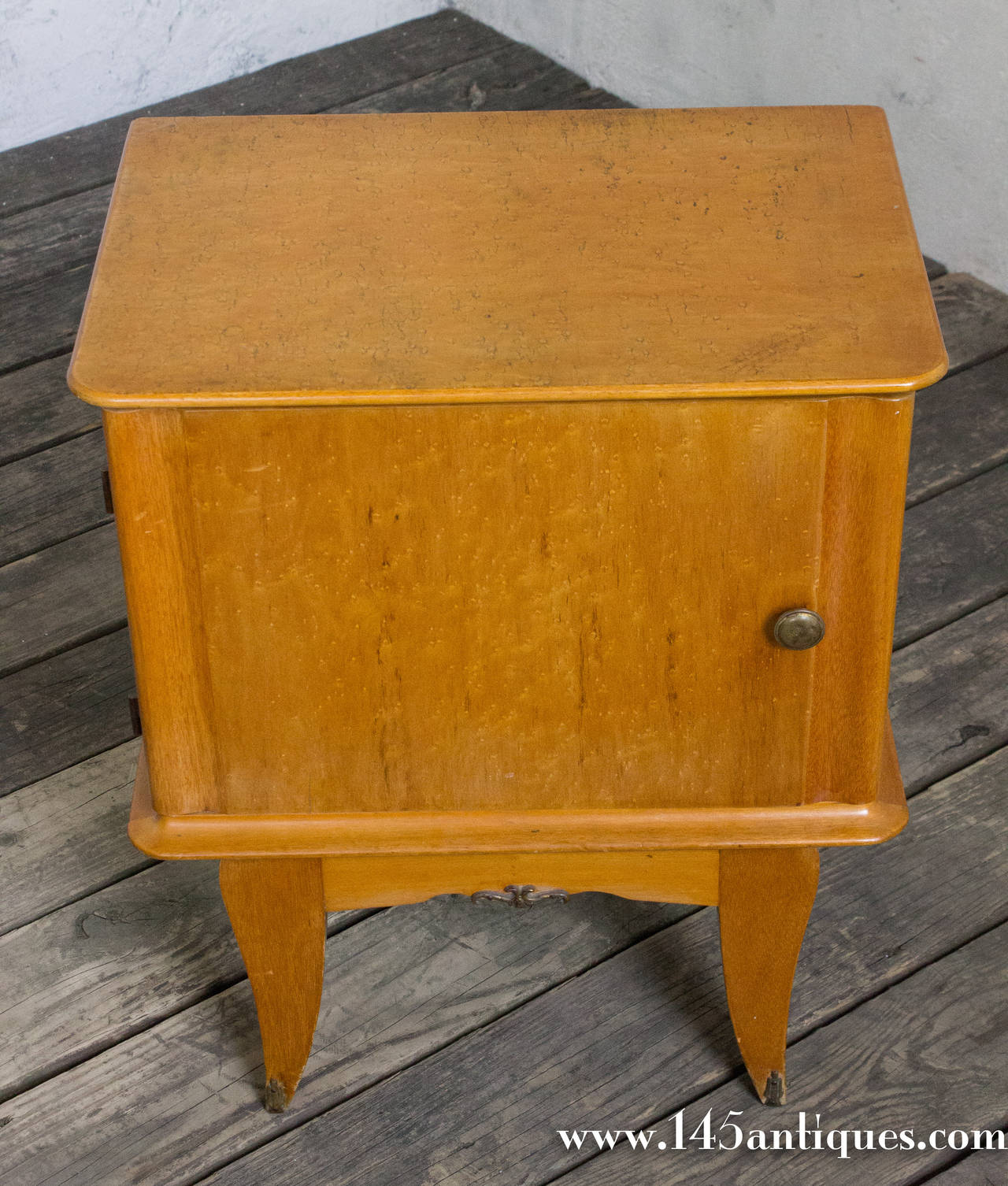 Pair of Bird'sEye Maple Nightstands For Sale at 1stdibs