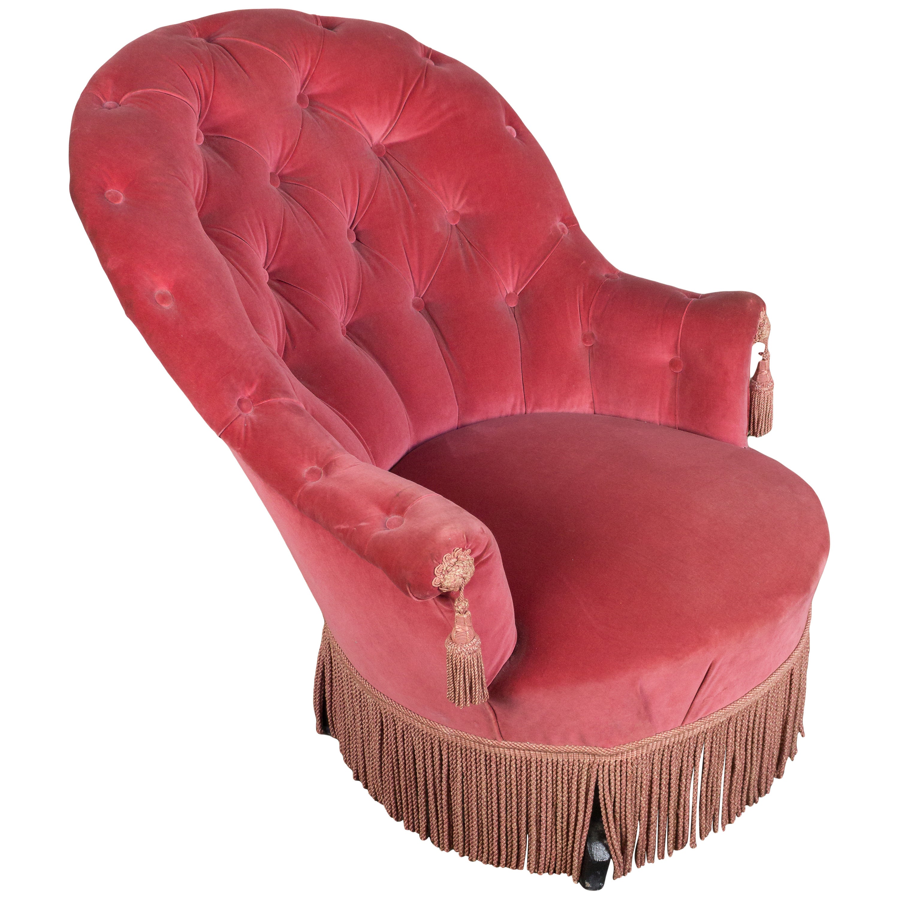 Large and Comfortable Tufted Armchair, French, Napoleon III