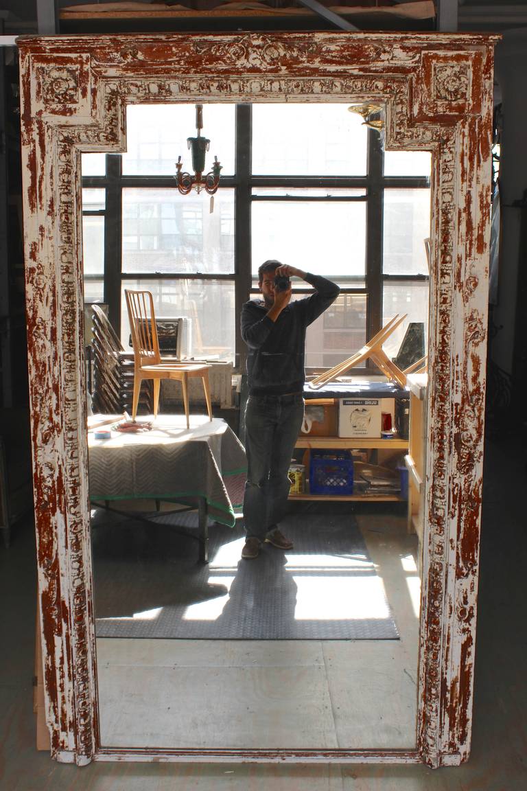 Large French 19th Century Mirror In Good Condition In Buchanan, NY