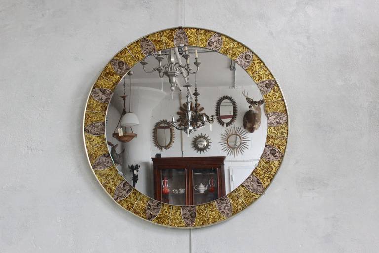 Late 20th Century French, 1970s Mosaic Mirror