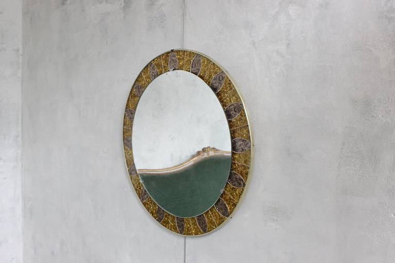 French, 1970s Mosaic Mirror 1