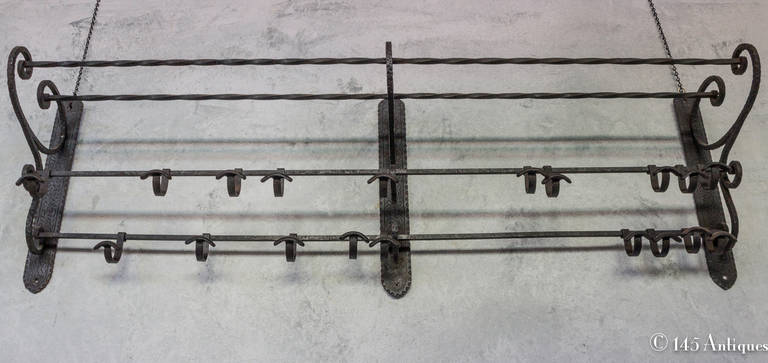 French 1920s Wrought Iron Coat Rack 2
